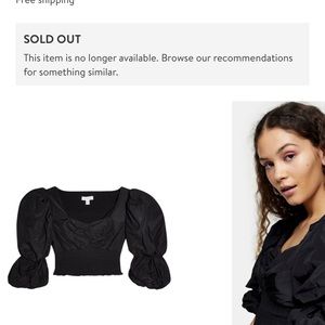 Topshop puff sleeve taffeta blouse